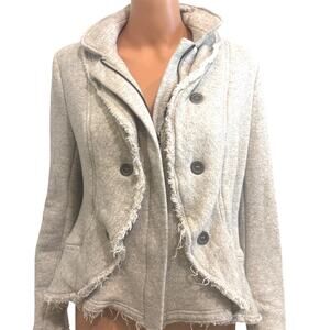 Sundance medium knit raw edge double breasted asymmetrical jacket C2 3263